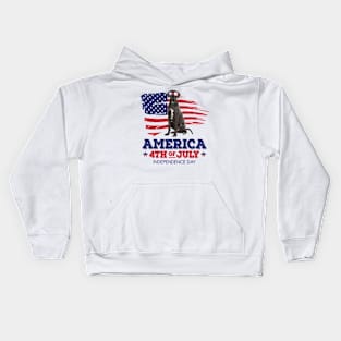 Great Dane Flag USA - America 4th Of July Independence Day Kids Hoodie